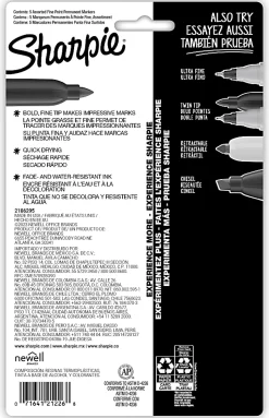 Sharpie® Glam Pop Permanent Markers, Fine Point, Gray Barrels, Assorted Ink Colors, Pack Of 5 Markers