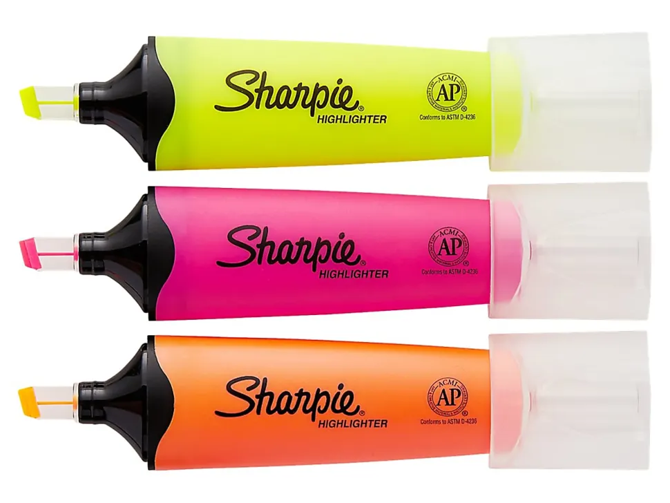 Sharpie Highlighter, Clear View Highlighter with See-Through Chisel Tip, Tank Highlighter, Assorted, 8 Count