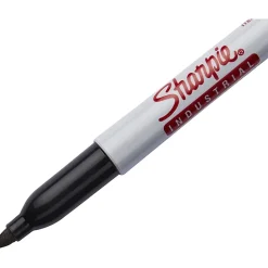 Sharpie® Industrial Permanent Markers, Fine Point, Black, Pack Of 12