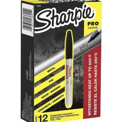 Sharpie® Industrial Permanent Markers, Fine Point, Black, Pack Of 12