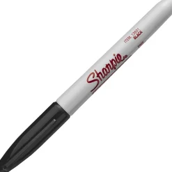 Sharpie® Industrial Permanent Markers, Fine Point, Black, Pack Of 12