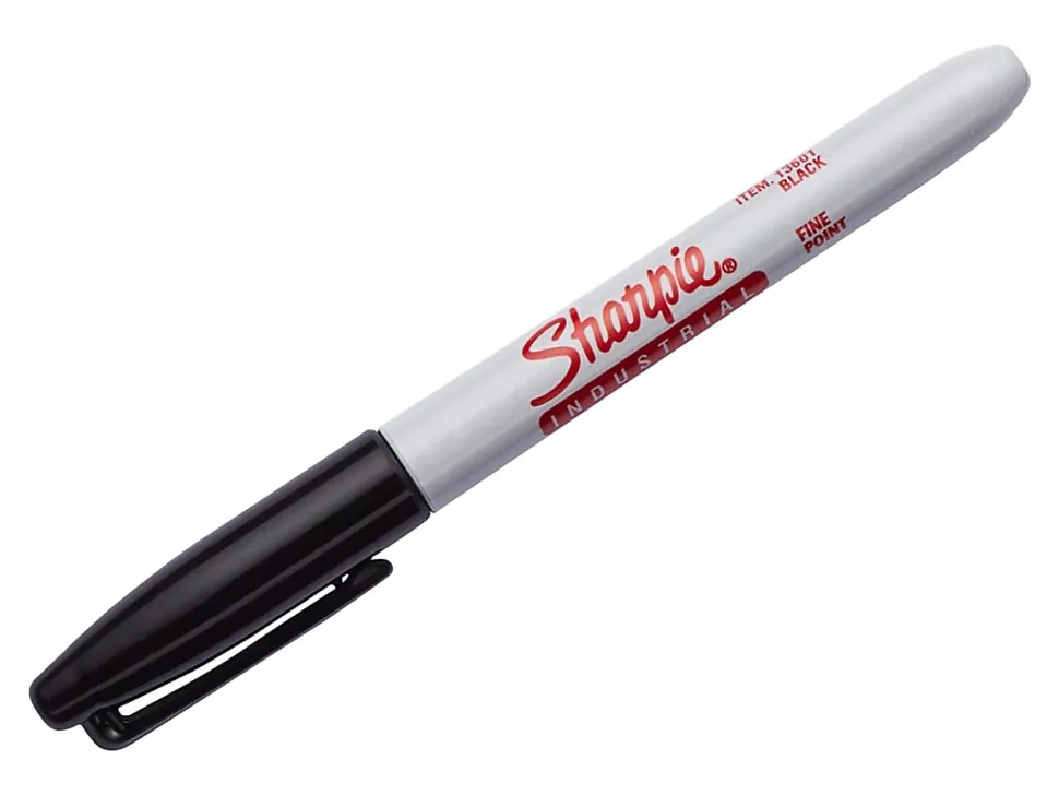Sharpie® Industrial Permanent Markers, Fine Point, Black, Pack Of 12