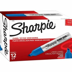 Sharpie® King-Size™ Permanent Markers, Blue, 12/Pack