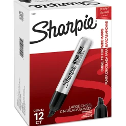 Sharpie® King-Size™ Permanent Markers, Black, Pack Of 12