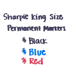 Sharpie® King-Size™ Permanent Markers, Black, Pack Of 4