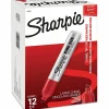 Sharpie® King-Size Permanent Markers, Chisel Point, Red Ink, Pack Of 12 Markers