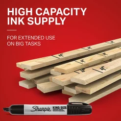 Sharpie® King-Size Permanent Markers, Chisel Point, Red Ink, Pack Of 12 Markers