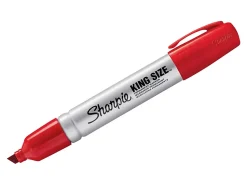 Sharpie® King-Size Permanent Markers, Chisel Point, Red Ink, Pack Of 12 Markers