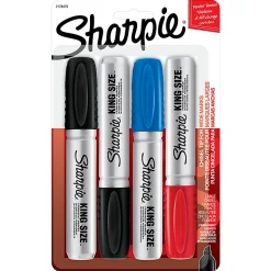 Sharpie® King-Size™ Permanent Markers, Assorted Colors, Pack Of 4