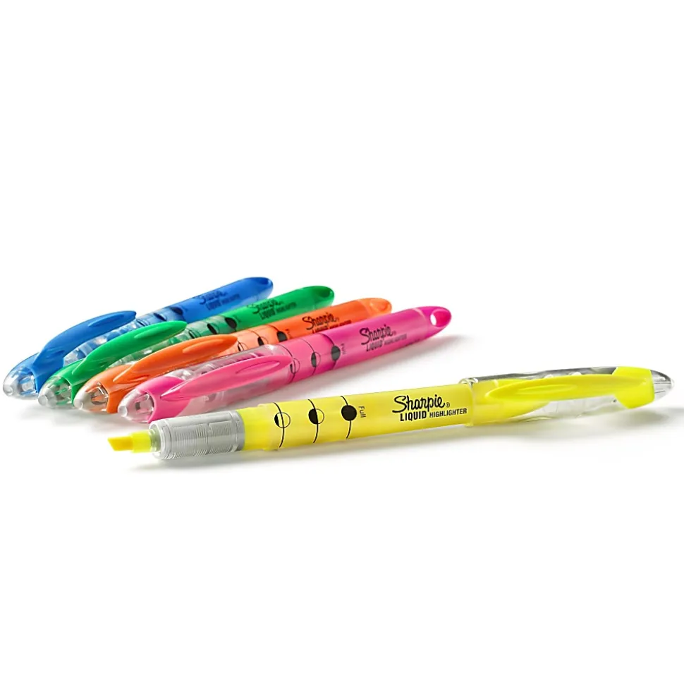 Sharpie® Liquid Highlighter, Chisel Tip Highlighters, Assorted Colors, 5 Count