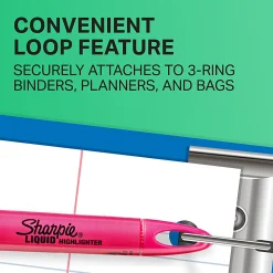 Sharpie® Liquid Highlighters, Chisel Tip, Fluorescent Pink, Box of 12