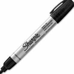 Sharpie® Metal Barrel Chisel Permanent Markers, Black Ink, Pack Of 12 Markers