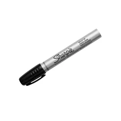 Sharpie Metal Barrel Permanent Markers, Bullet Tip, Black, 12 Count