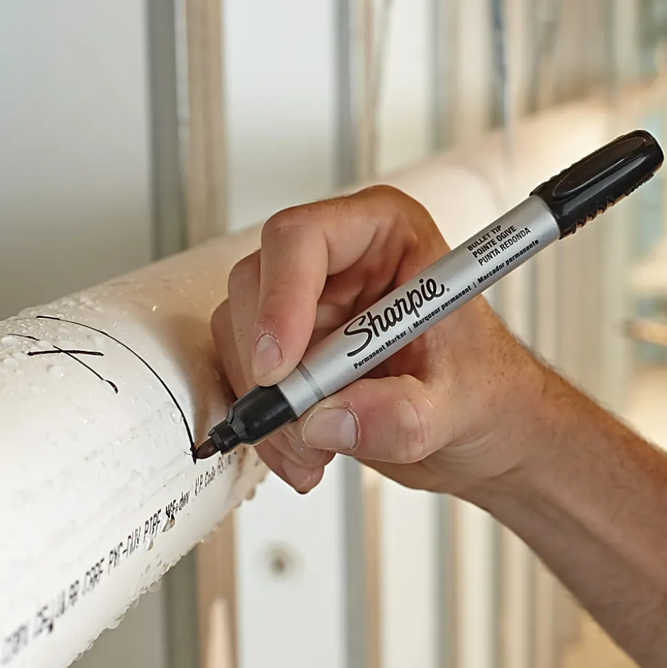 Sharpie Metal Barrel Permanent Markers, Bullet Tip, Black, 12 Count