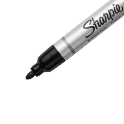 Sharpie Metal Barrel Permanent Markers, Bullet Tip, Black, 12 Count