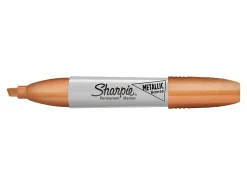 Sharpie® Metallic Chisel Tip Permanent Markers, Gray Barrels, Assorted Ink Colors, Pack Of 3 Markers