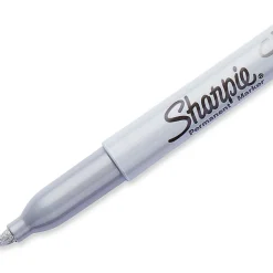 Sharpie® Metallic Permanent Markers, Fine Point, Metallic Silver, Pack Of 36