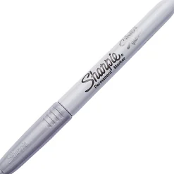 Sharpie® Metallic Permanent Markers, Fine Point, Metallic Silver, Pack Of 36