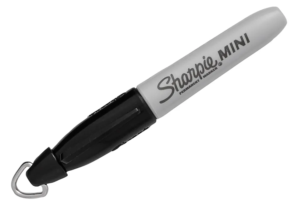 Sharpie® Mini Permanent Markers, Fine Point, Gray Barrel, Black Ink, Canister Of 72 Markers