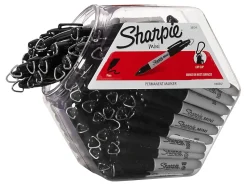 Sharpie® Mini Permanent Markers, Fine Point, Gray Barrel, Black Ink, Canister Of 72 Markers