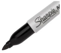Sharpie® Mini Permanent Markers, Fine Point, Gray Barrel, Black Ink, Canister Of 72 Markers