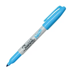 Sharpie® Neon Permanent Markers, Fine Point, Assorted Colors, Pack Of 5