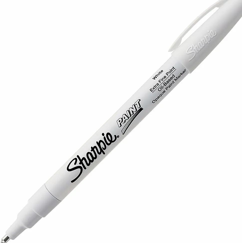 Sharpie® Oil-Based Paint Marker, Extra-Fine Point, White Barrel, White Ink