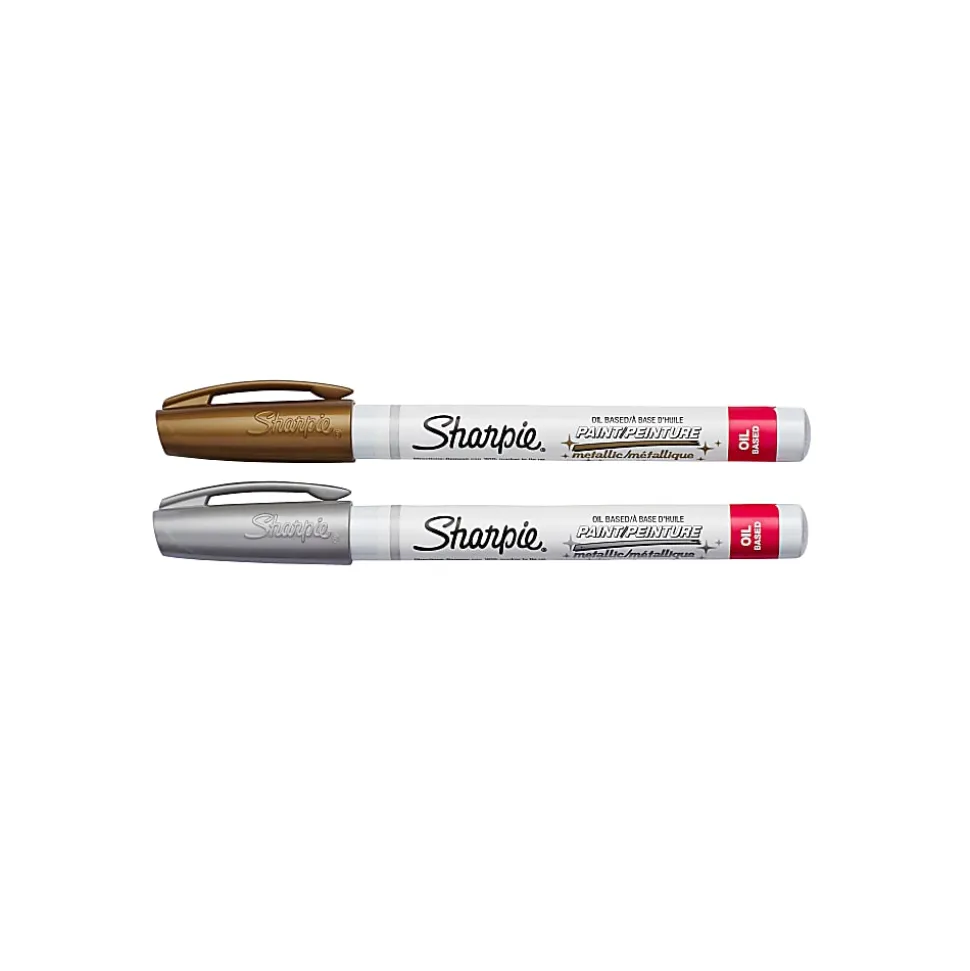 Sharpie® Paint Markers, Extra-Fine Point, Assorted Colors, Pack Of 2