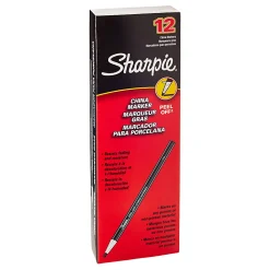 Sharpie® Peel-Off™ China Markers, Black, Box Of 12