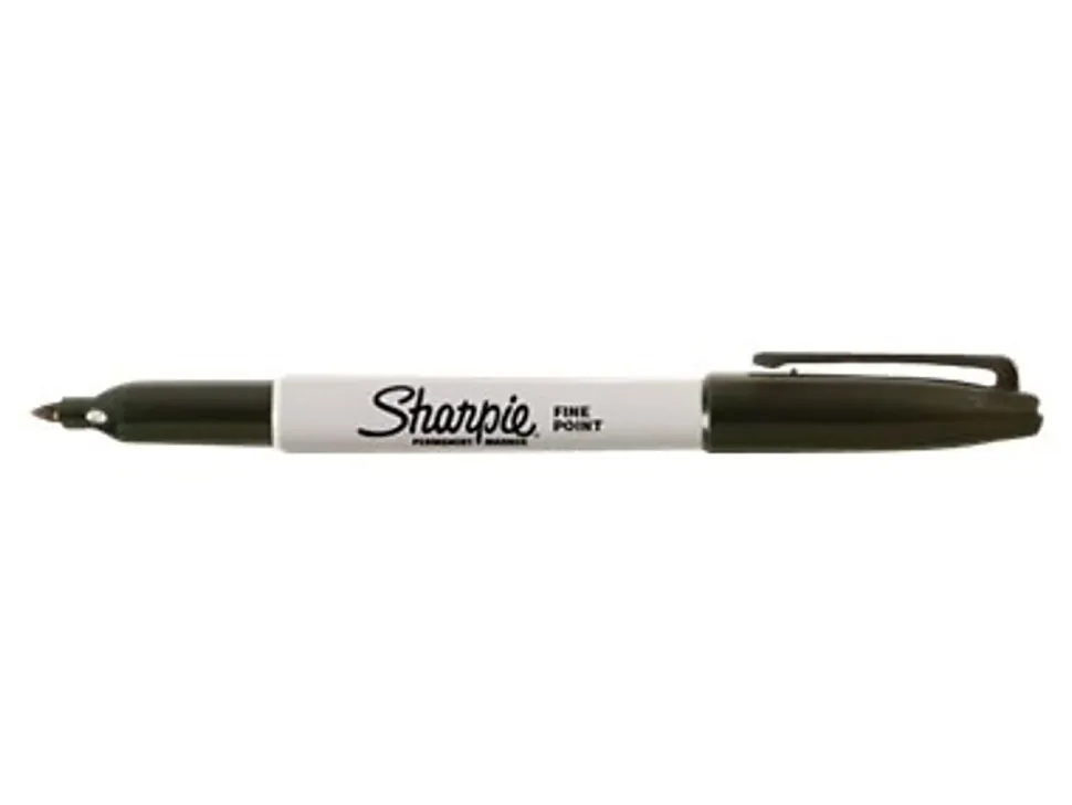 Sharpie® Permanent Fine-Point Markers, Gray Barrel, Black Ink, Pack Of 12 Markers