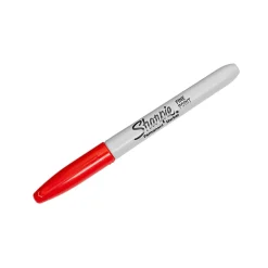Sharpie® Permanent Fine-Point Markers, Red, Pack Of 12 Markers