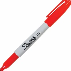 Sharpie® Permanent Fine-Point Markers, Red, Pack Of 12 Markers