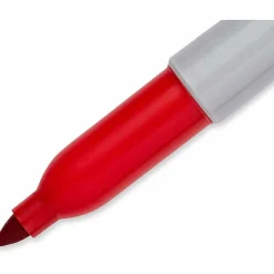 Sharpie® Permanent Fine-Point Markers, Red, Pack Of 12 Markers