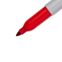 Sharpie® Permanent Fine-Point Markers, Red, Pack Of 12 Markers