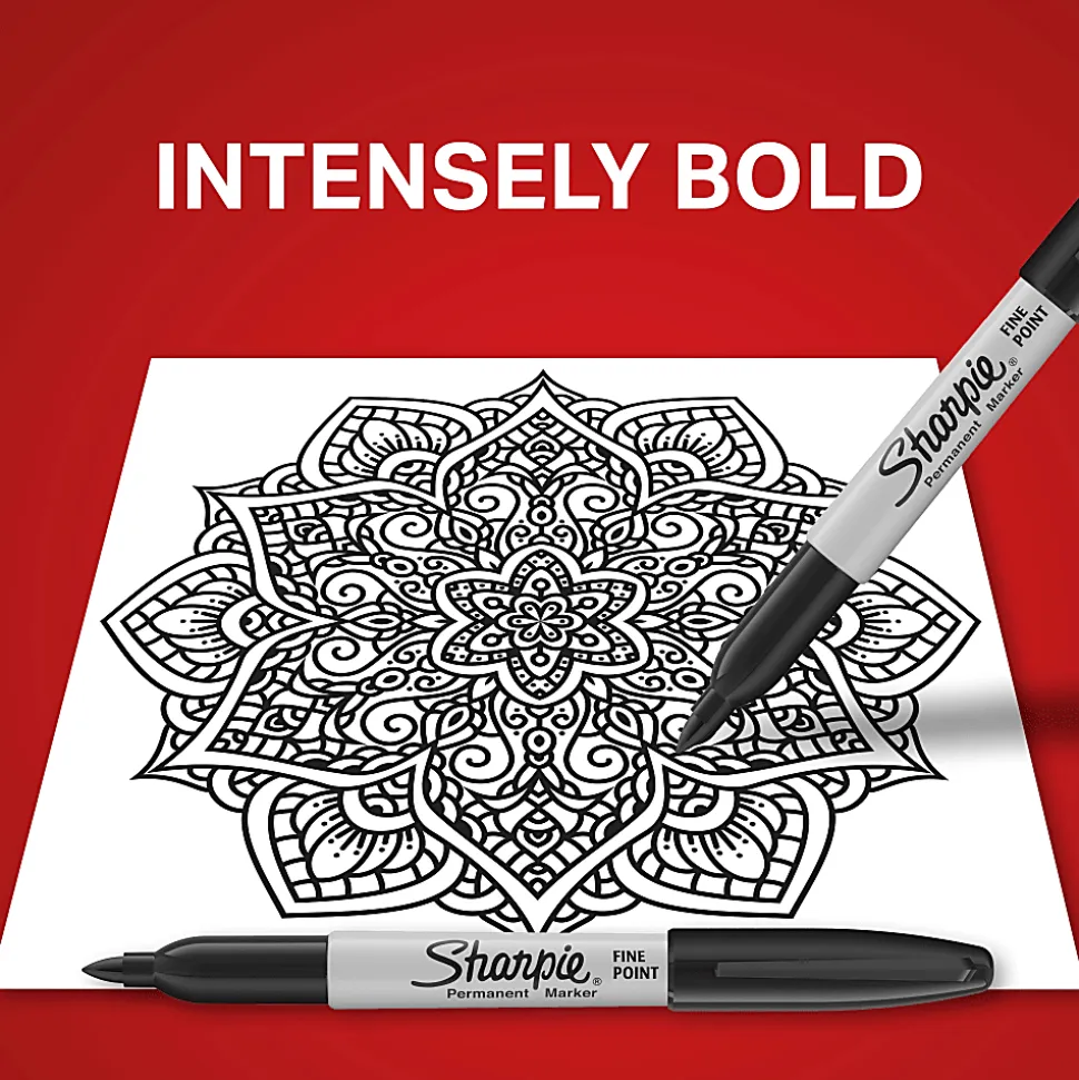 Sharpie® Permanent Fine-Point Markers, Assorted Colors, Pack Of 36