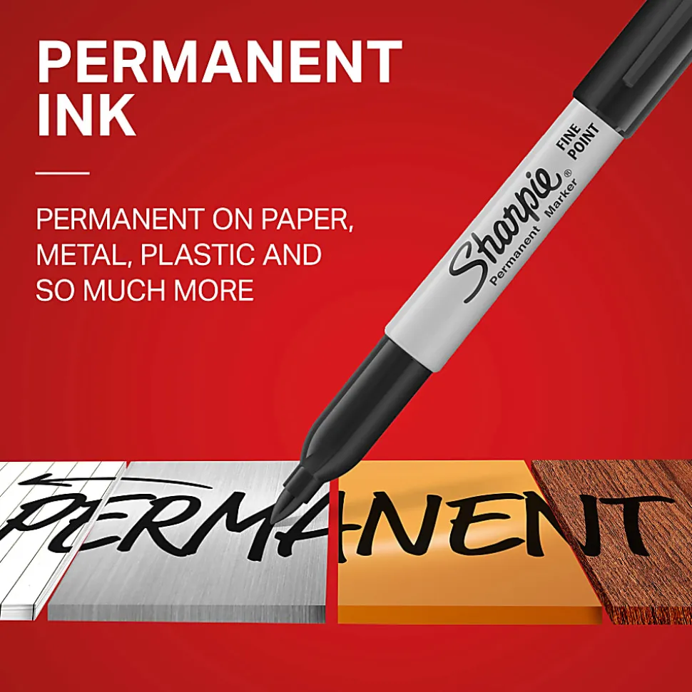 Sharpie® Permanent Fine-Point Markers, Assorted Colors, Pack Of 36