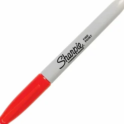 Sharpie® Permanent Fine-Point Markers, Red, Pack Of 36