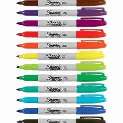 Sharpie® Permanent Fine-Point Markers, Assorted Colors, Pack Of 12