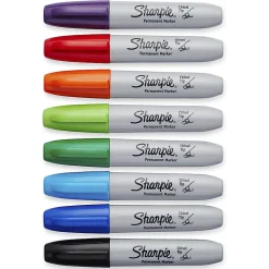 Sharpie® Permanent Markers, Chisel Tip, Assorted Bright Ink Colors, Pack Of 8 Markers