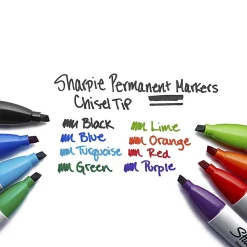 Sharpie® Permanent Markers, Chisel Tip, Black Ink, Pack Of 4 Markers