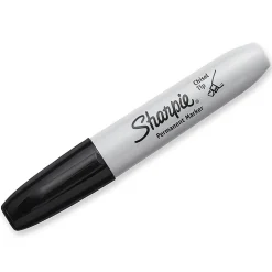 Sharpie® Permanent Markers, Chisel Tip, Black Ink, Pack Of 4 Markers