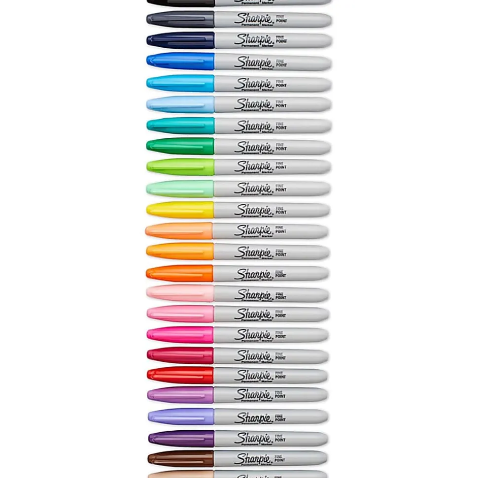 Sharpie®Permanent Markers, Fine Point, Assorted Colors, Set Of 24, Pouch