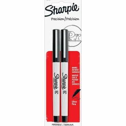 Sharpie® Permanent Ultra-Fine Point Markers, Black, Pack of 2 Markers
