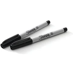 Sharpie® Permanent Ultra-Fine Point Markers, Black, Pack of 2 Markers