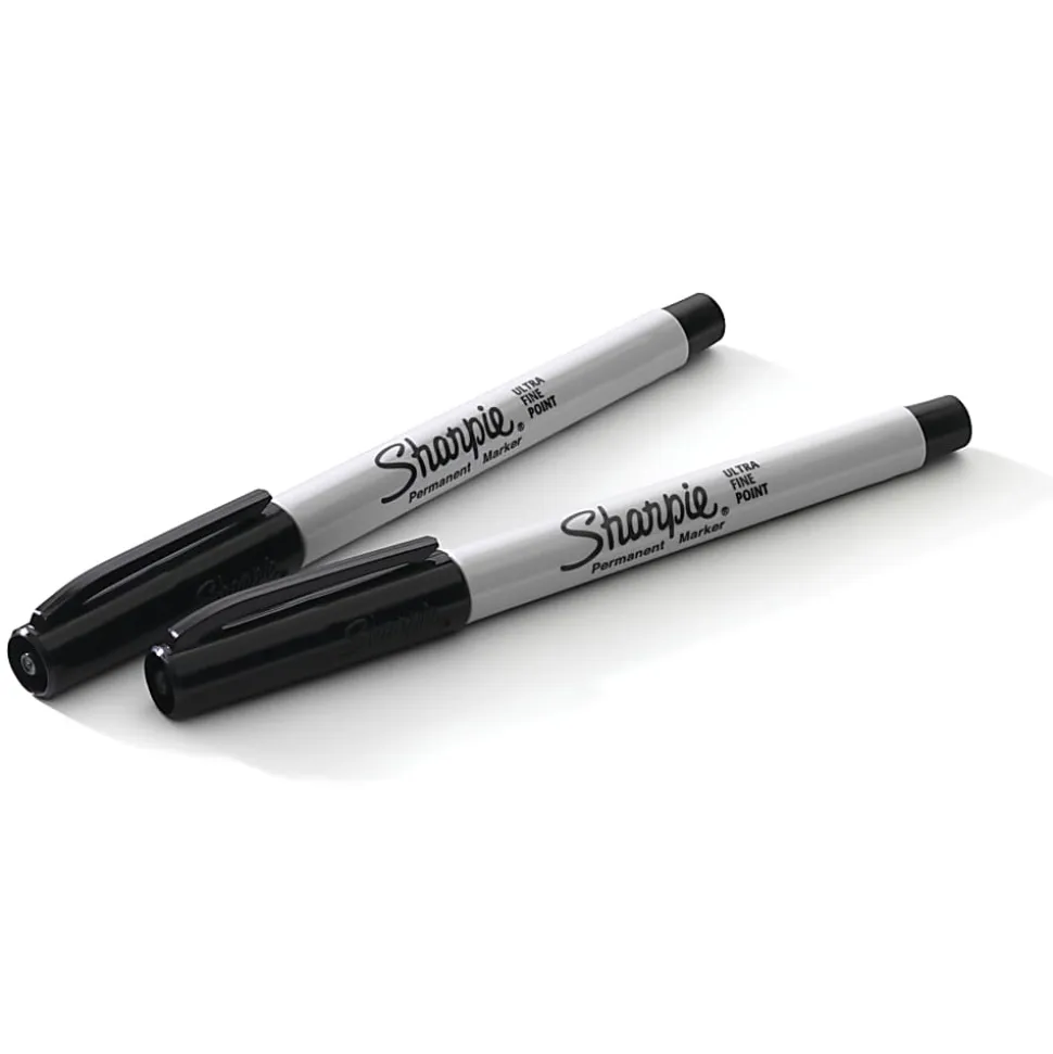 Sharpie® Permanent Ultra-Fine Point Markers, Black, Pack Of 5 Markers