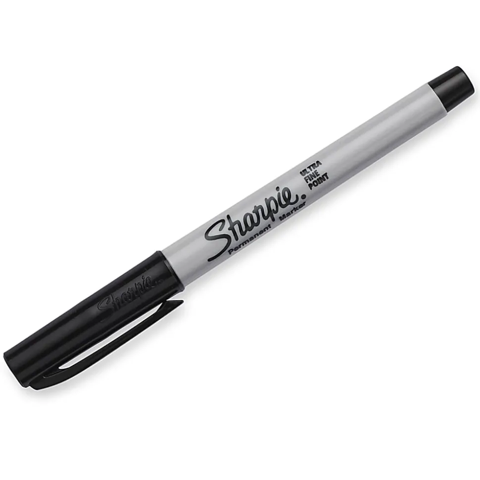 Sharpie® Permanent Ultra-Fine Point Markers, Black, Pack Of 5 Markers