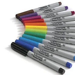 Sharpie® Permanent Ultra-Fine Point Markers, Assorted Colors, Pack Of 12 Markers