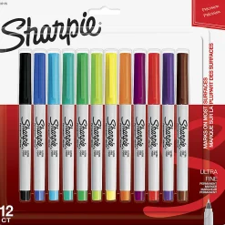 Sharpie® Permanent Ultra-Fine Point Markers, Assorted Colors, Pack Of 12 Markers