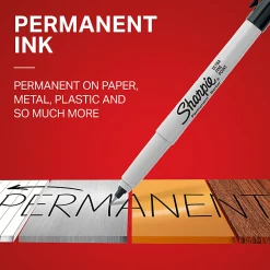 Sharpie® Permanent Ultra-Fine Point Markers, Blue, Pack Of 12 Markers