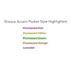Sharpie® Pocket Style Highlighters, Chisel Tip, Yellow, 6 Count